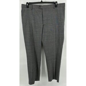 Lands End Dress Pants 37x29 Glen Check Wool Traditional Fit Mens Trousers